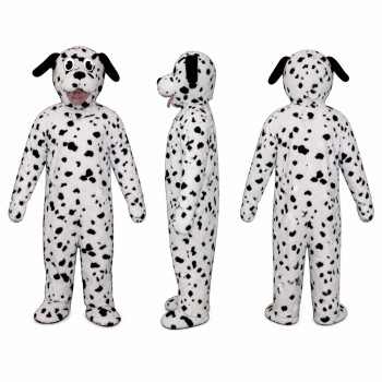 Dalmatian Dog Mascot Costume in White with Black Spots Adult