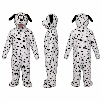 Dalmatian Dog Mascot Costume in White with Black Spots Adult
