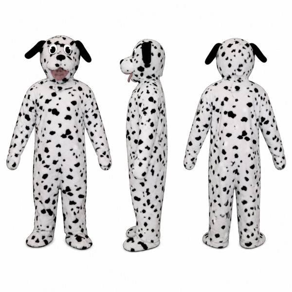 Dalmatian Dog Mascot Costume in White with Black Spots Adult