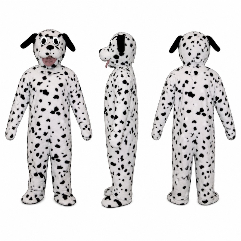 Dalmatian Dog Mascot Costume in White with Black Spots Adult