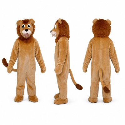 Lion Mascot Costume in Brown with Cream Muzzle Adult