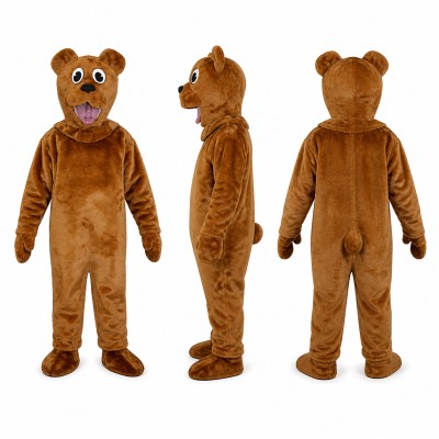 Bear Mascot Costume in Brown with Friendly Face Adult