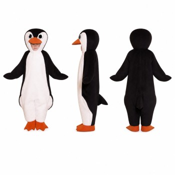 Penguin Mascot Costume in Black and White with Orange Feet Adult