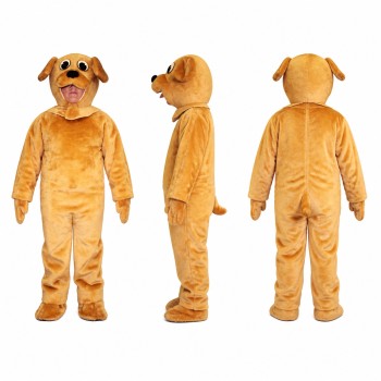 Dog Mascot Costume in Golden Brown with Floppy Ears Adult