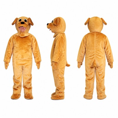Dog Mascot Costume in Golden Brown with Floppy Ears Adult