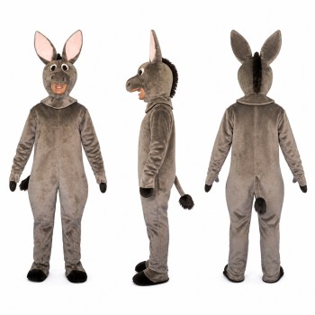 Donkey Mascot Costume in Gray with Long Ears Adult