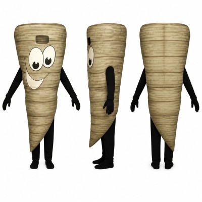 Tornado Mascot Costume in Brown with Spiral Shape Adult