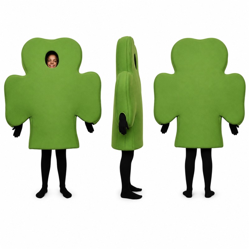 Puzzle Piece Mascot Costume in Green with Rounded Edges Adult