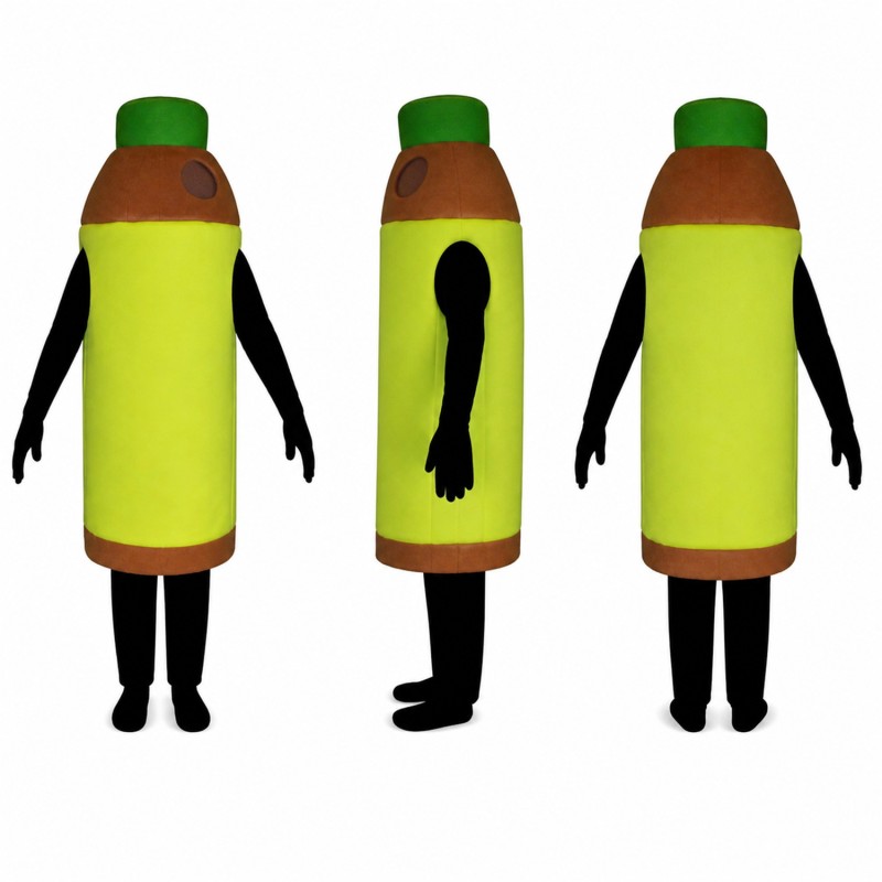 Highlighter Marker Mascot Costume in Yellow and Black Adult