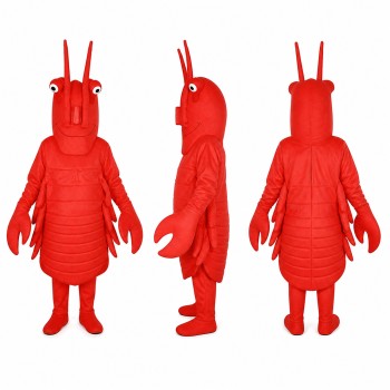 Lobster Mascot Costume in Red with Claws and Antennae Adult