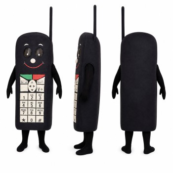 Mobile Phone Mascot Costume in Black with White Keypad Adult