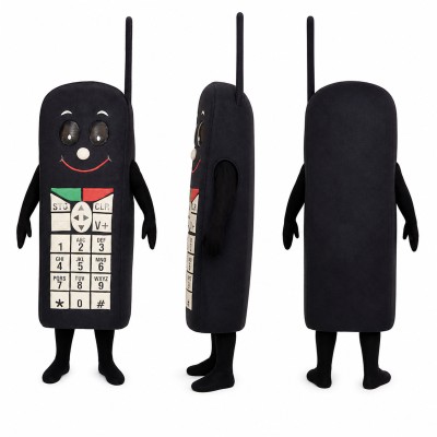Mobile Phone Mascot Costume in Black with White Keypad Adult
