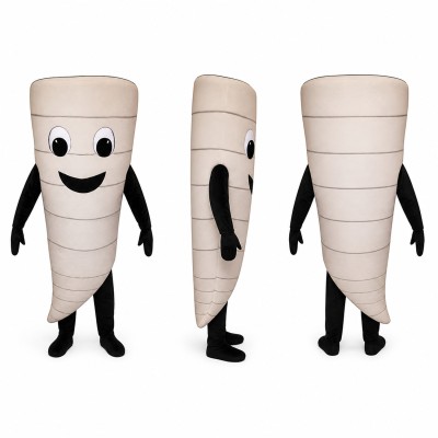 Tornado Mascot Costume in White with Spiral Shape Adult