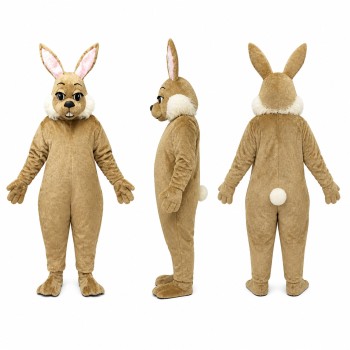 Rabbit Mascot Costume in Tan with White Belly Adult