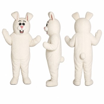 Rabbit Mascot Costume in White with Floppy Ears Adult