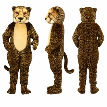 Leopard Mascot Costume in Brown with Black Spots Adult