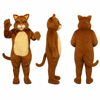 Cat Mascot Costume in Brown with Tan Belly Adult