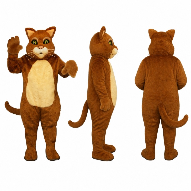 Cat Mascot Costume in Brown with Tan Belly Adult