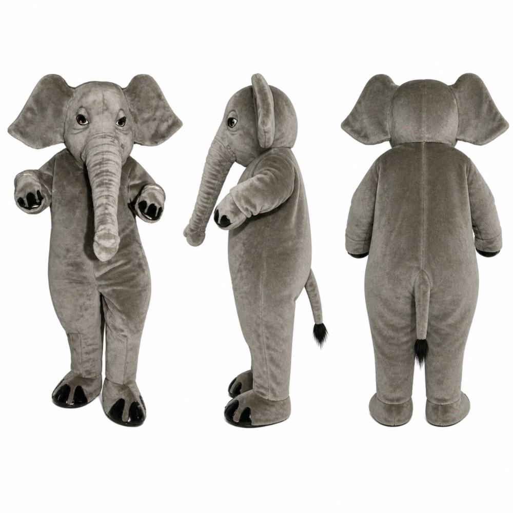 Elephant Mascot Costume in Gray with Large Ears and Trunk Adult Elephant Mascot Costume in Gray with Large Ears and Trunk Adult