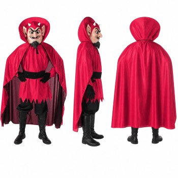 Vampire Mascot Costume in Red and Black with Cape Adult