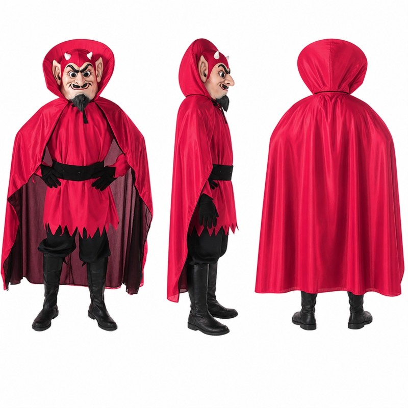 Vampire Mascot Costume in Red and Black with Cape Adult
