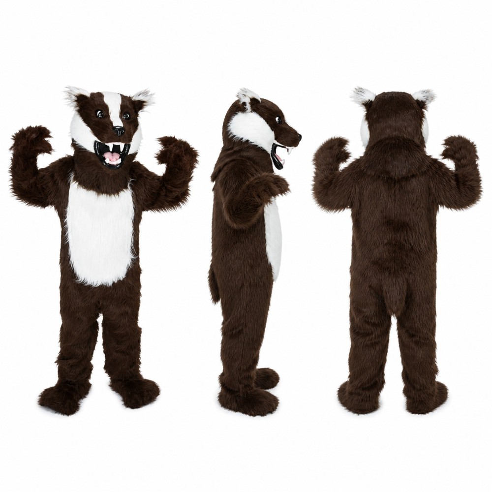 Skunk Mascot Costume in Dark Brown with White Stripe Adult Skunk Mascot Costume in Dark Brown with White Stripe Adult