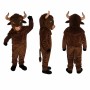 Bison Mascot Costume in Dark Brown with Curved Horns Adult