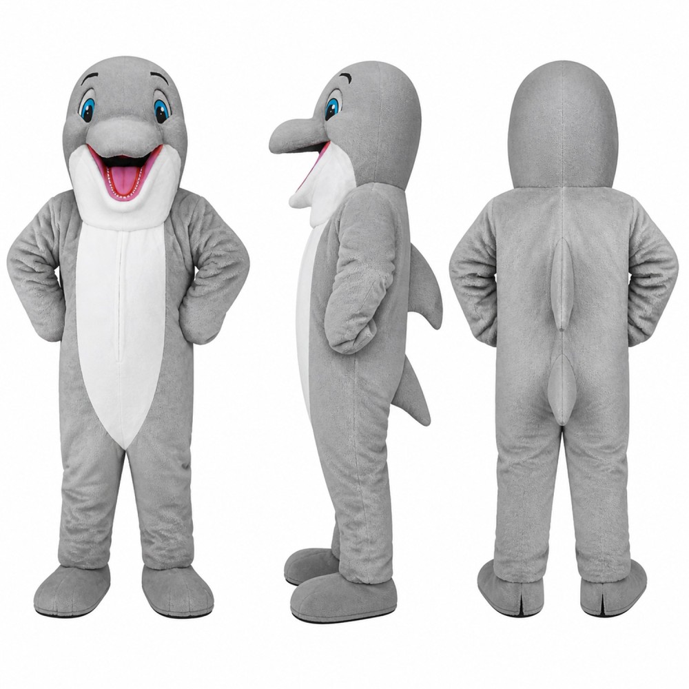 Dolphin Mascot Costume in Gray with White Belly Adult