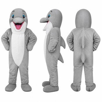 Dolphin Mascot Costume in Gray with White Belly Adult