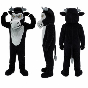 Bull Mascot Costume in Black with Gray Face Adult