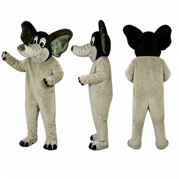Elephant Mascot Costume in Gray with Black Mane Adult