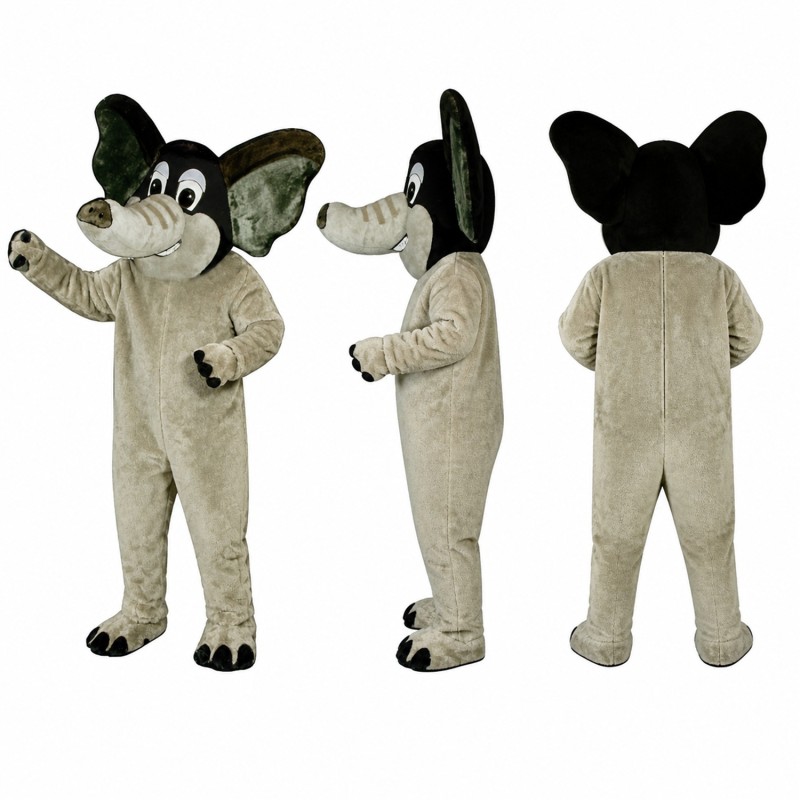 Elephant Mascot Costume in Gray with Black Mane Adult
