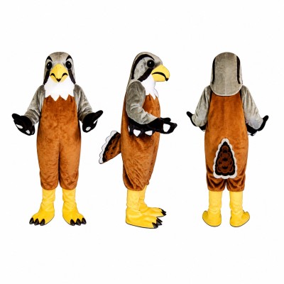Eagle Mascot Costume in Brown and White with Yellow Feet Adult