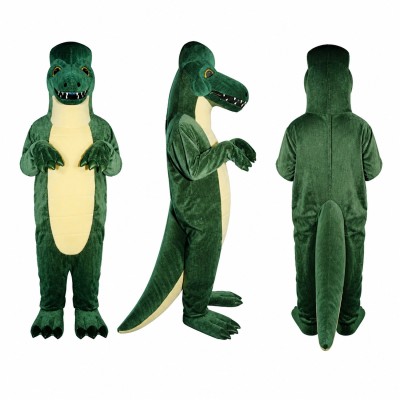 Crocodile Mascot Costume in Green with Cream Belly Adult