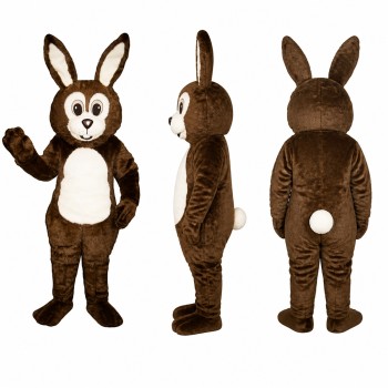 Rabbit Mascot Costume in Brown with Cream Belly Adult