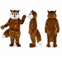 Adult Brown Fox Mascot Costume with White Tail Tip