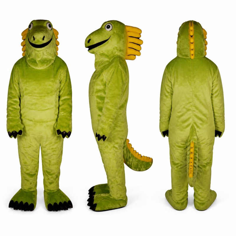 Lizard Mascot Costume in Light Green with Dark Feet Adult