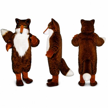 Brown Fox Mascot Costume with White Chest for Adults