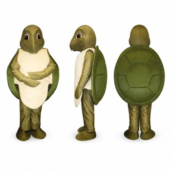 Turtle Mascot Costume in Olive Green with Cream Belly Adult