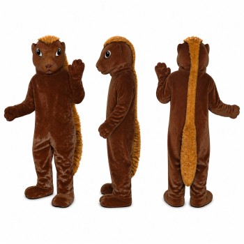 Squirrel Mascot Costume in Brown with Long Tail Adult