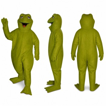 Frog Mascot Costume in Olive Green with Webbed Feet Adult