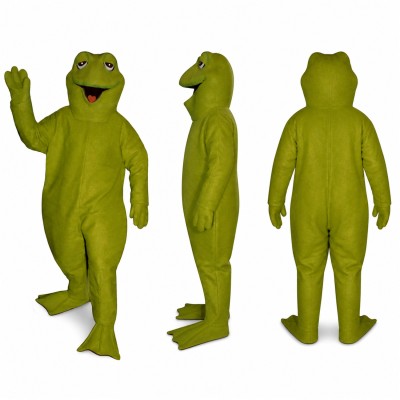 Frog Mascot Costume in Olive Green with Webbed Feet Adult