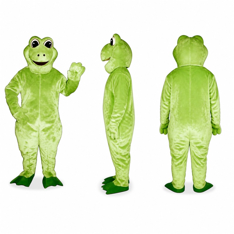 Frog Mascot Costume in Light Green with Dark Feet Adult