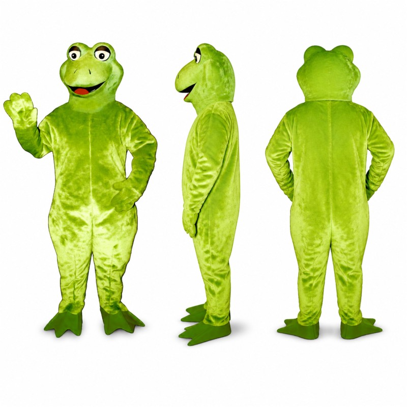 Frog Mascot Costume in Light Green with Webbed Feet Adult