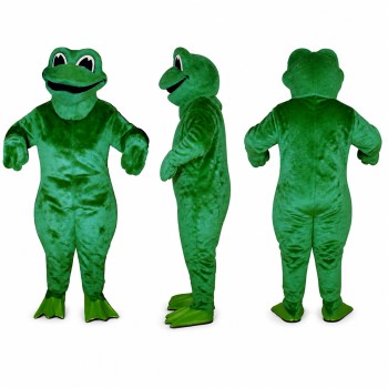 Frog Mascot Costume in Dark Green with Light Green Body Adult