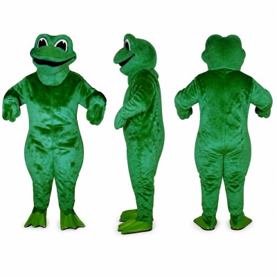 Frog Mascot Costume in Dark Green with Light Green Body Adult