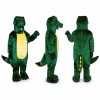 Alligator Mascot Costume in Dark Green with Yellow Belly Adult