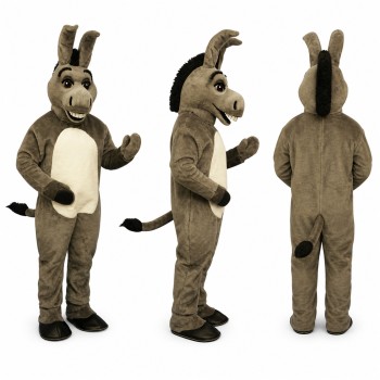 Donkey Mascot Costume in Gray with Cream Belly Adult