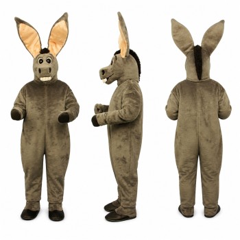 Donkey Mascot Costume in Gray with Oversized Ears Adult