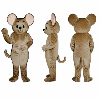 Mouse Mascot Costume in Tan with Oversized Ears Adult